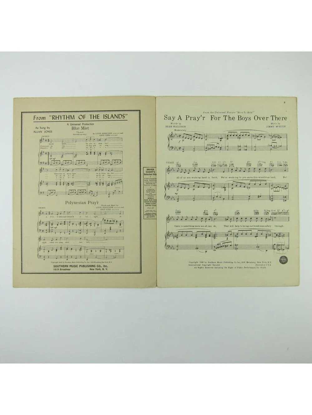 Sheet Music Say A Prayer For The Boys Over There Deanna Durbin Vintage 1943
